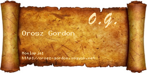 Orosz Gordon névjegykártya